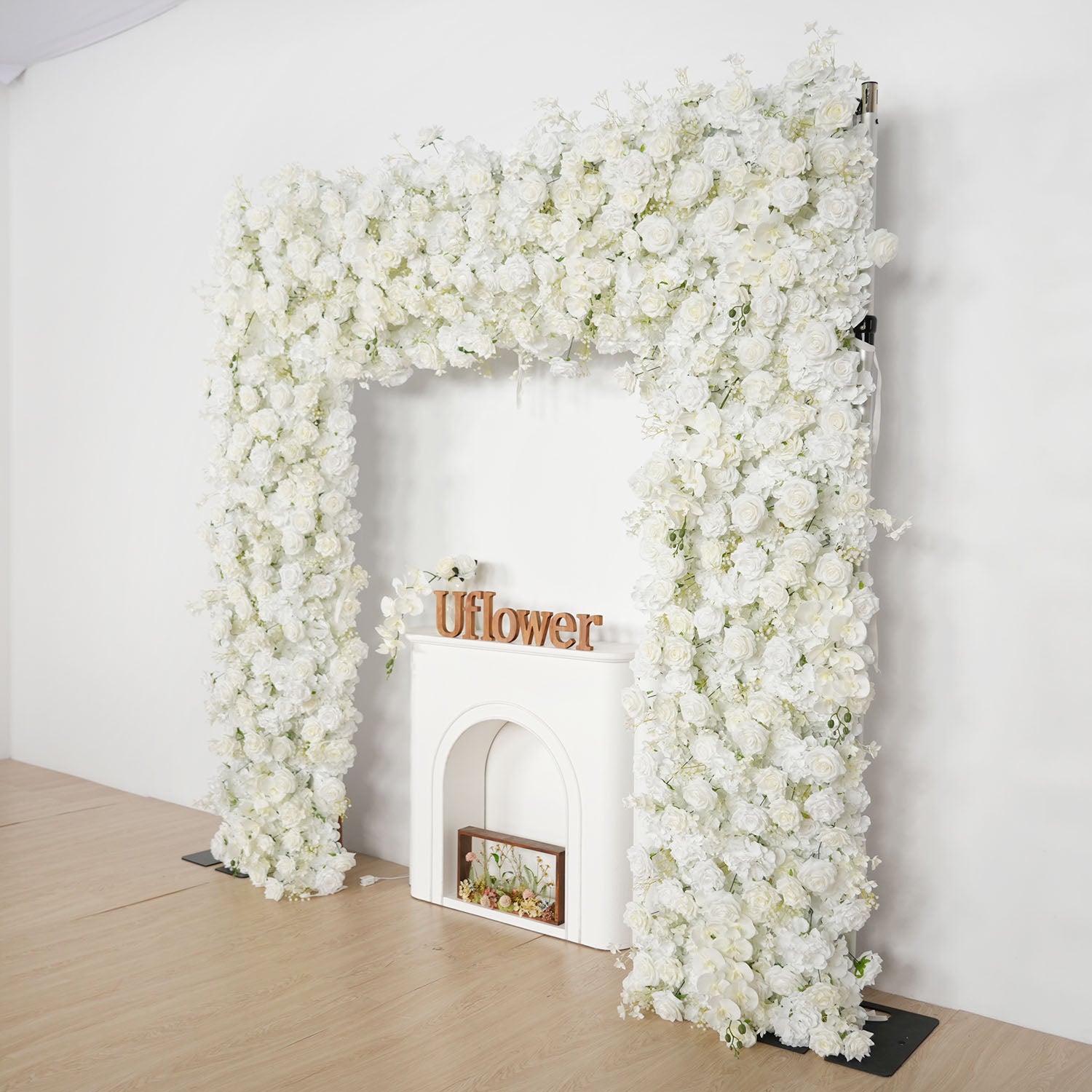 Uflower White Rose Wedding Background Flower Arrangement Arch Decoration
